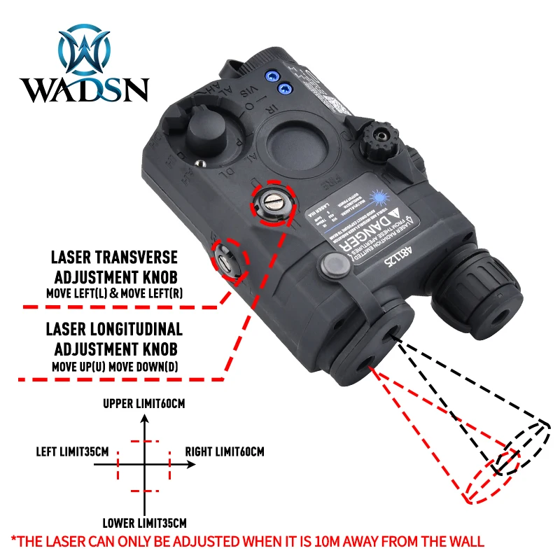 WADSN PEQ-15 Red Green Blue Dot Laser Sight White LED
