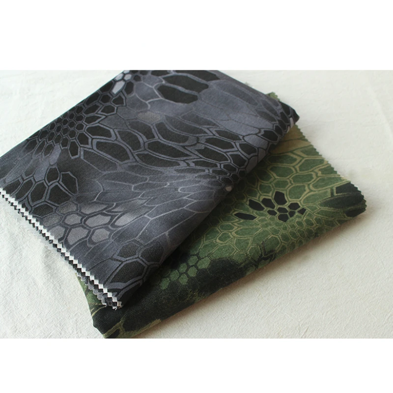 

1.5M Width Cotton Twill Fabric Python Pattern Camouflage Durable Cloth For Clothes Decorations