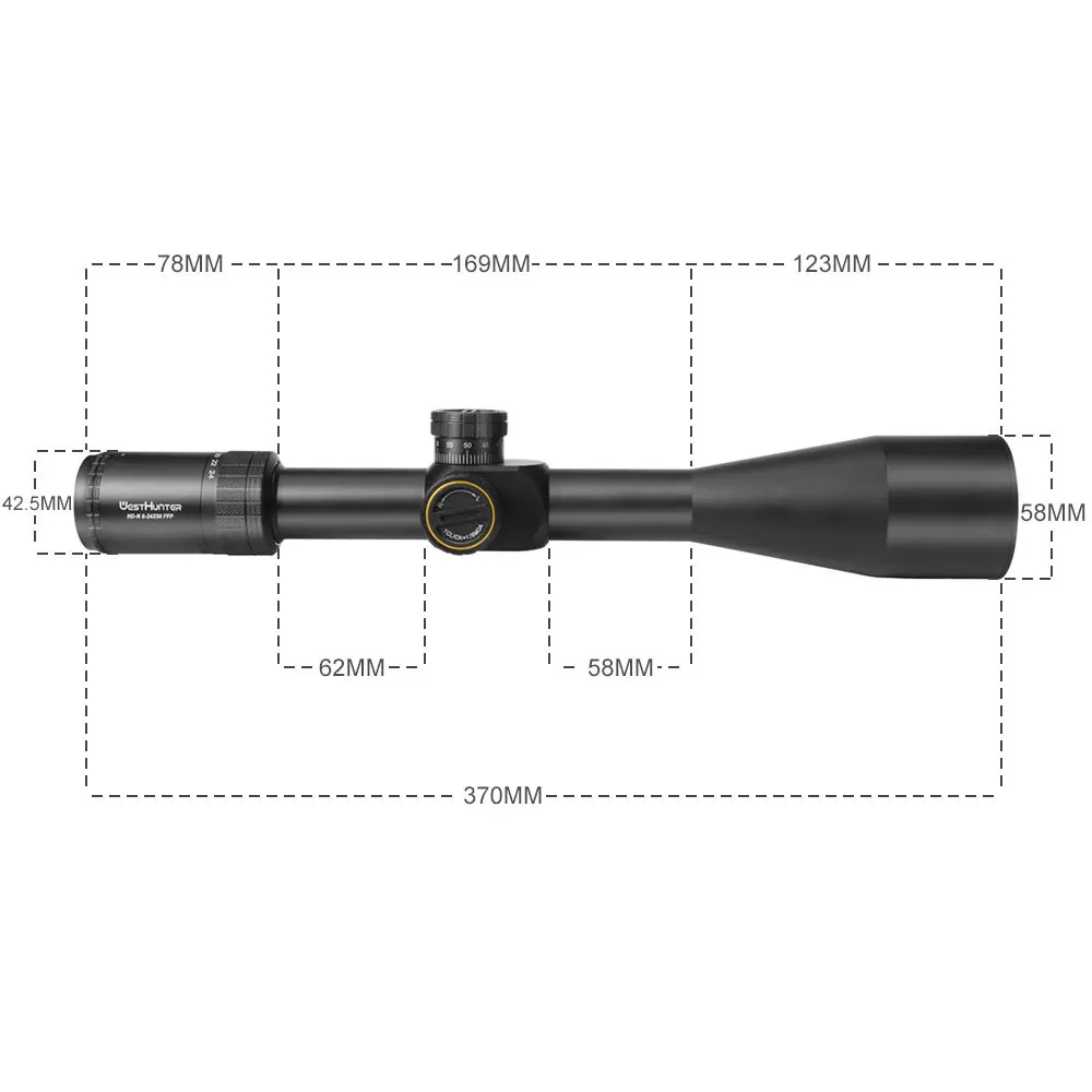 Tactical Riflescope WestHunter HD-N 6-24x50 FFP First Focal Plane Hunting Side Parallax Wheel Lock Reset Optical Sights