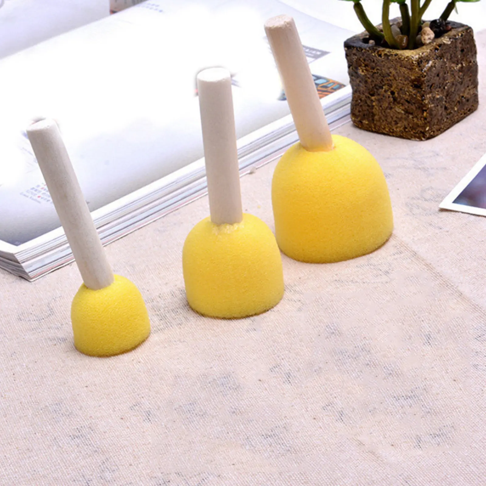 40Pcs 어린이를위한 스폰지 스티플러 브러쉬 그림 낙서 원형 점 DIY 공예 프로젝트 생일 축제 졸업 미술 용품