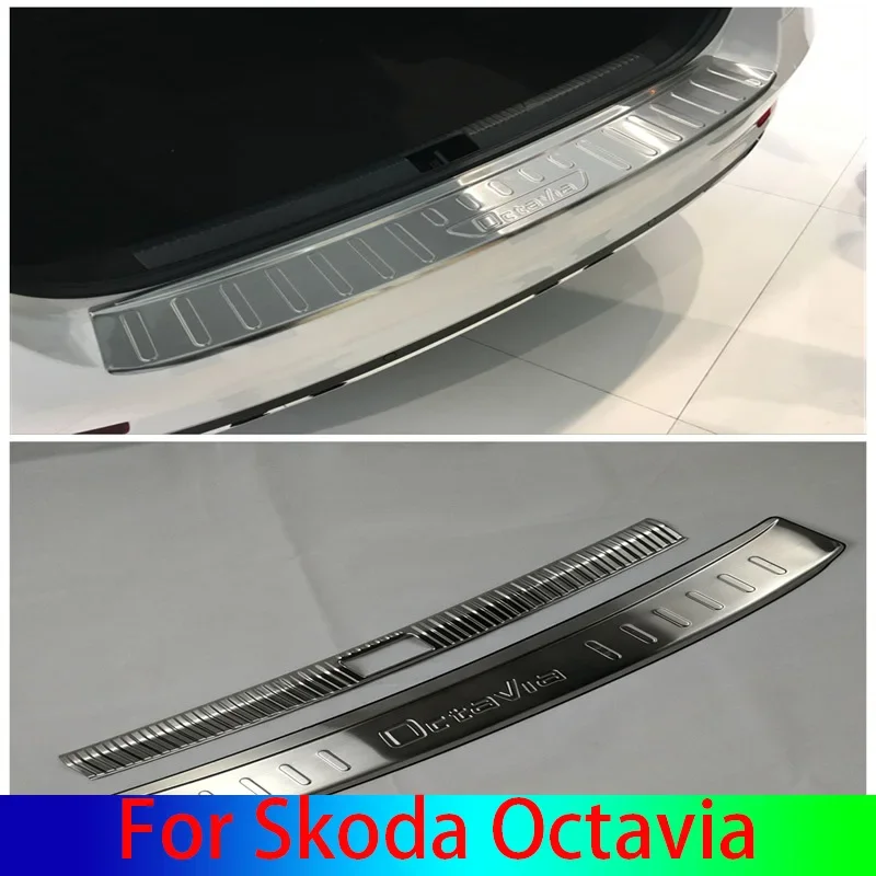 

Car styling For Skoda Octavia 2014 2015 2016 2017 2018 Rear Bumper Protector Sill Trunk Rear guard Tread Plate Trim