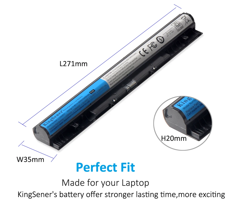 Bateria Kingsener para Lenovo L12s4e01 3400mah Z40 Z50 G4045 G5030 G5070 G50-75 G5080 G400s G500s L12m4e01 L12m4a02 L12s4a02 - Imagem 5