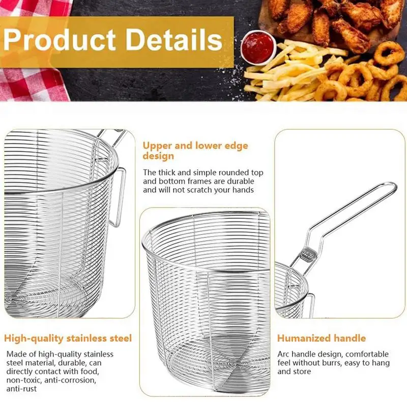 Panier à Friture En Acier Inoxydable Rond – Treillis, Modèle CC231-1C, Neuf D'origine