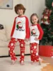 Christmas Pyjamas Cute Santa Claus Print Parent-child Matching Clothing Set Baby Dog Romper O-neck 2 Pieces Homewear Family Look 3