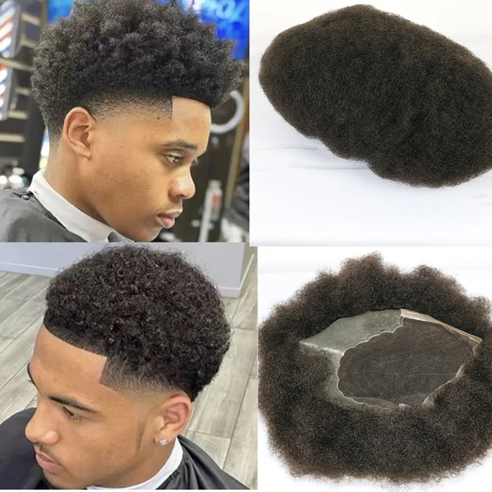 

6 мм афро кудрявые человеческие волосы Q6 швейцарские кружева и ПУ спина мужской парик дышащий мужской парик протез Toupee 6 дюймов сменный прочный