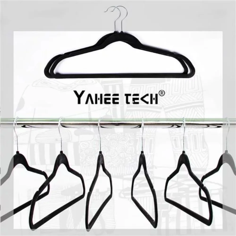 Yaheetech Non Slip Velvet Hangers - 100 Pack Clothes Hanger Hook swivel 360  - Black