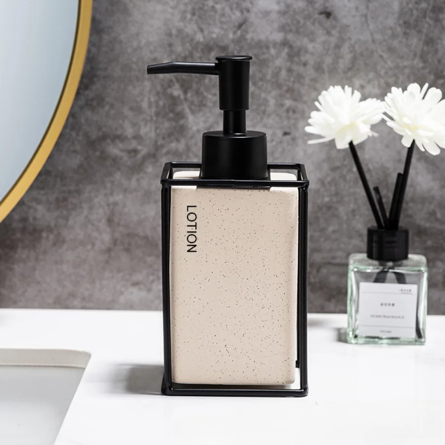 Dispenser Di Sapone Nero Da 280 Ml Per Bagno E Cucina Dispenser Di Sapone Liquido In Ceramica Con Pompa Dorata 98262901