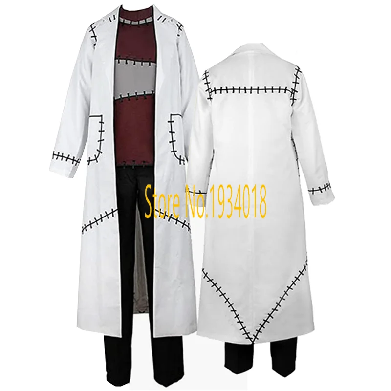 

Anime Stein Cosplay Costume Doctor Uniform Splicing White Full Sets