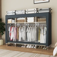Placard de garde-robe portable autoportant avec 8 espaces de rangement pour familles, chambres à coucher, maisons de location, système d'organisation pour l'intérieur 1