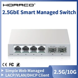 HORACO High-Speed Smart Managed Ethernet Switch with SFP+ Expansion (AU adapter)