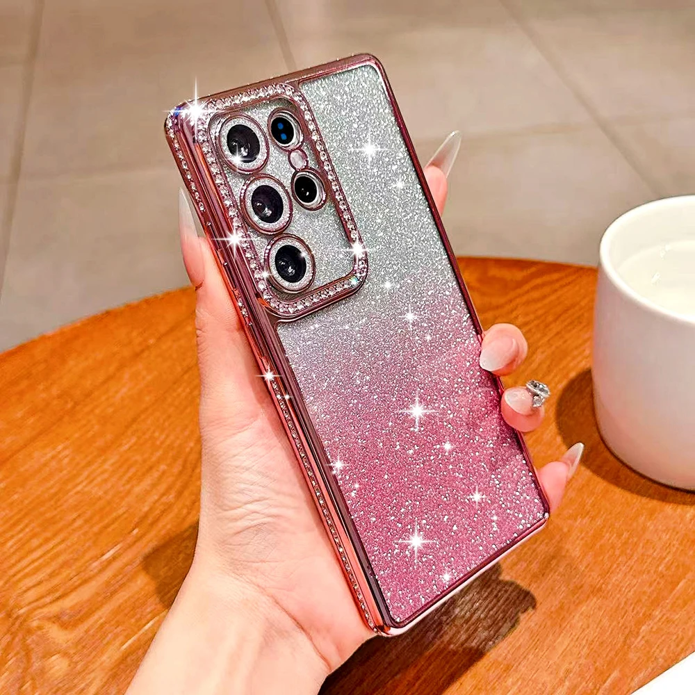 Luxury Electroplated Glitter Gradient Shockproof Phone Case - Soft Silicone Cover