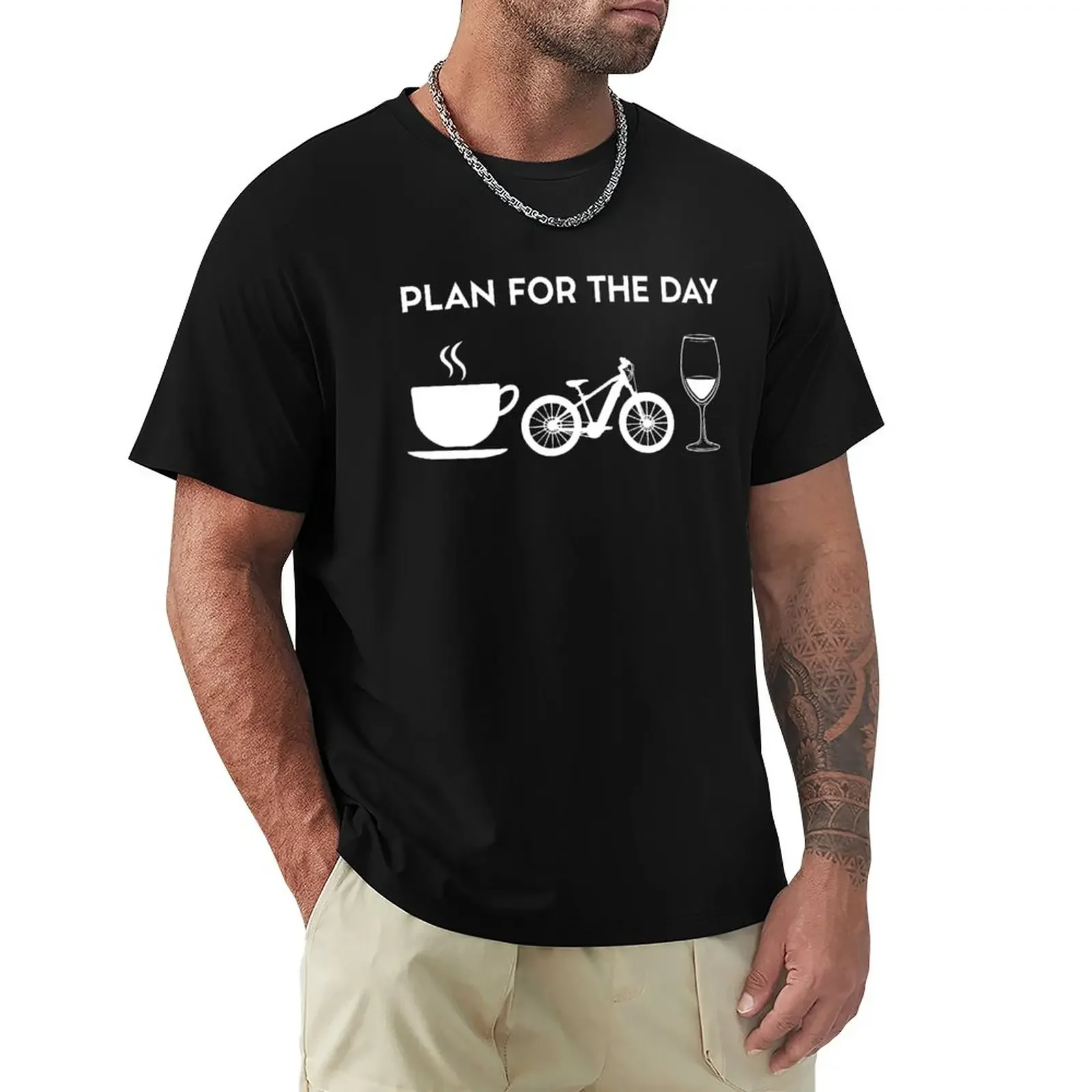 

Funny Coffee E-Bike Bikes Electric MTB Wine T-Shirt anime clothes new edition men clothing