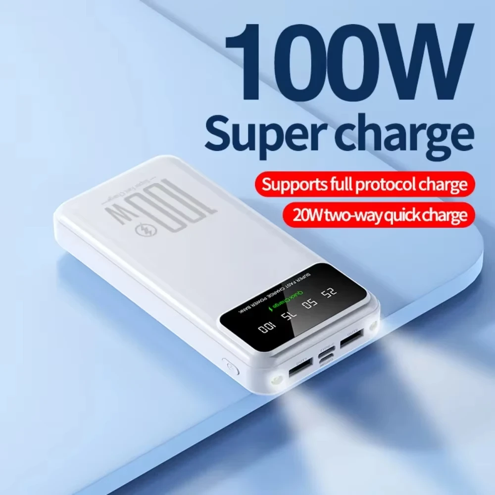2025 NEW Xiaomi 50000mAh High Capacity 100W Fast Charging Power Bank Portable Charger Battery Pack Powerbank for iPhone Huawei 6