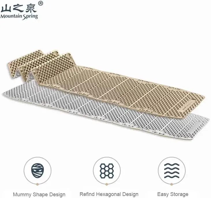 Mountain Spring M1 Series Moisture-Proof Folding Closed Cell Foam Sleeping Pad R-1.9Ultra-Lightweight Hexagonal Design Sleeping 3