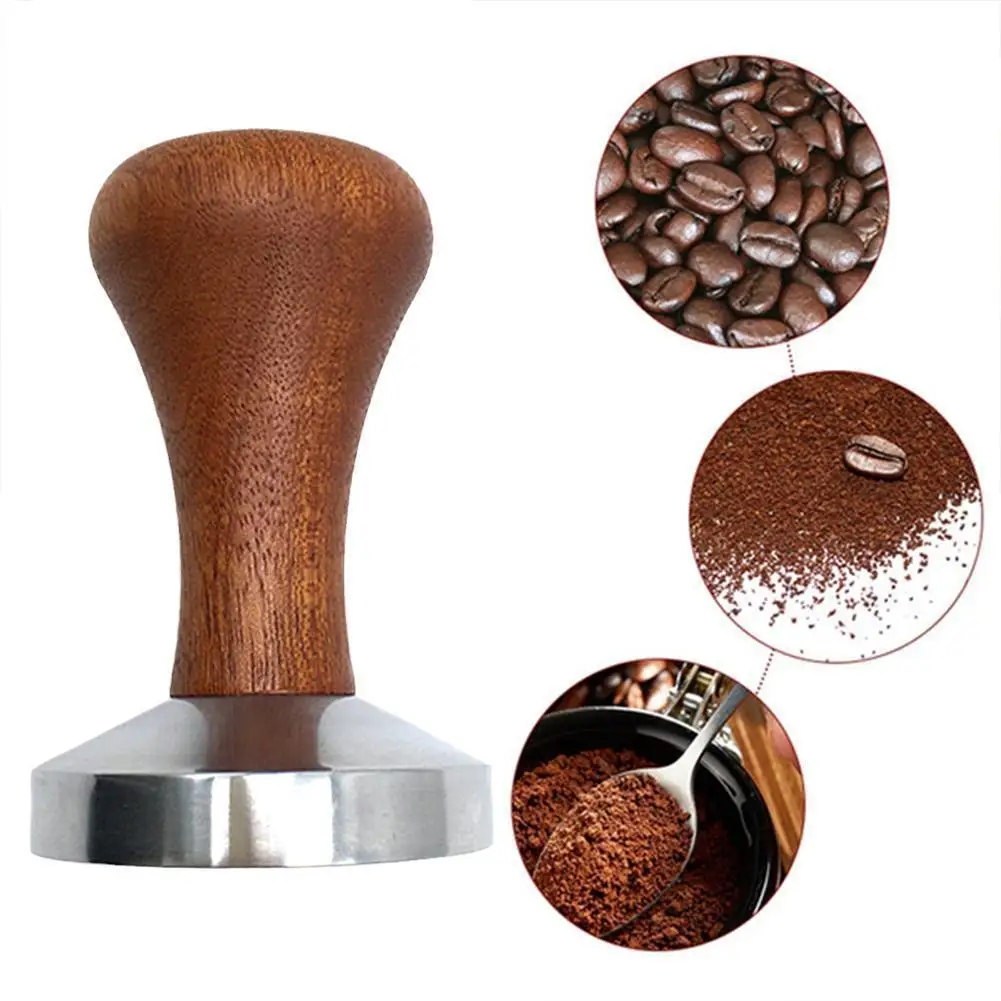 Food Grade Coffee Tamper Wooden Handle Barista Espresso Maker Grinder