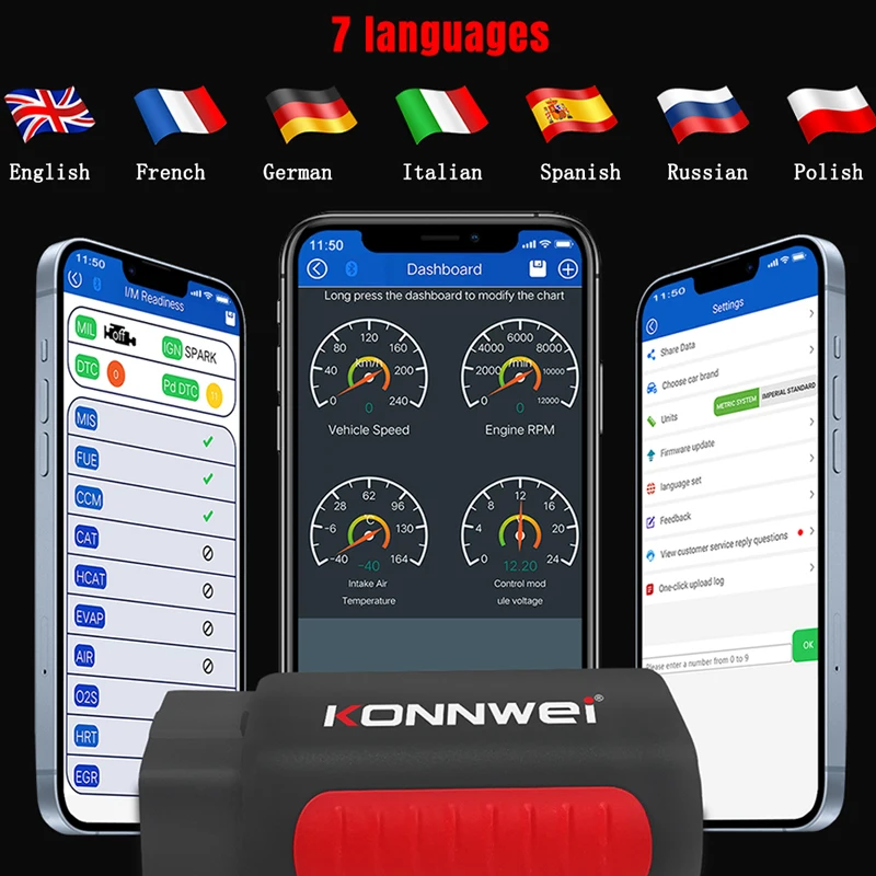 KONNWEI KDIAG OBD 2 MINI Full System Auto Scanner Reset SAS EPB Service ECU Programmer Cars Diagnostic Tools