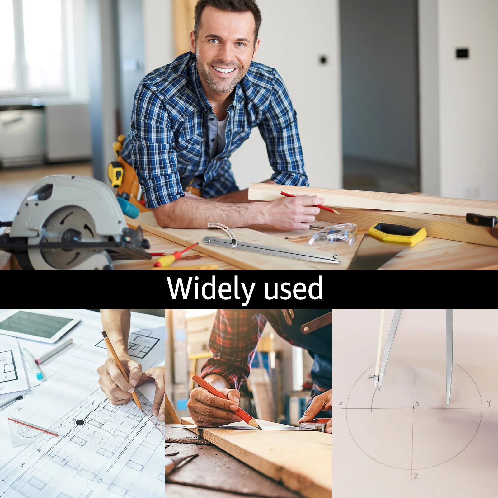 Woodworking Compass Drawing Carpenter Compass 16 Inch Circular Marking Tool Design Layout Tool For Geometry Drawing Drafting