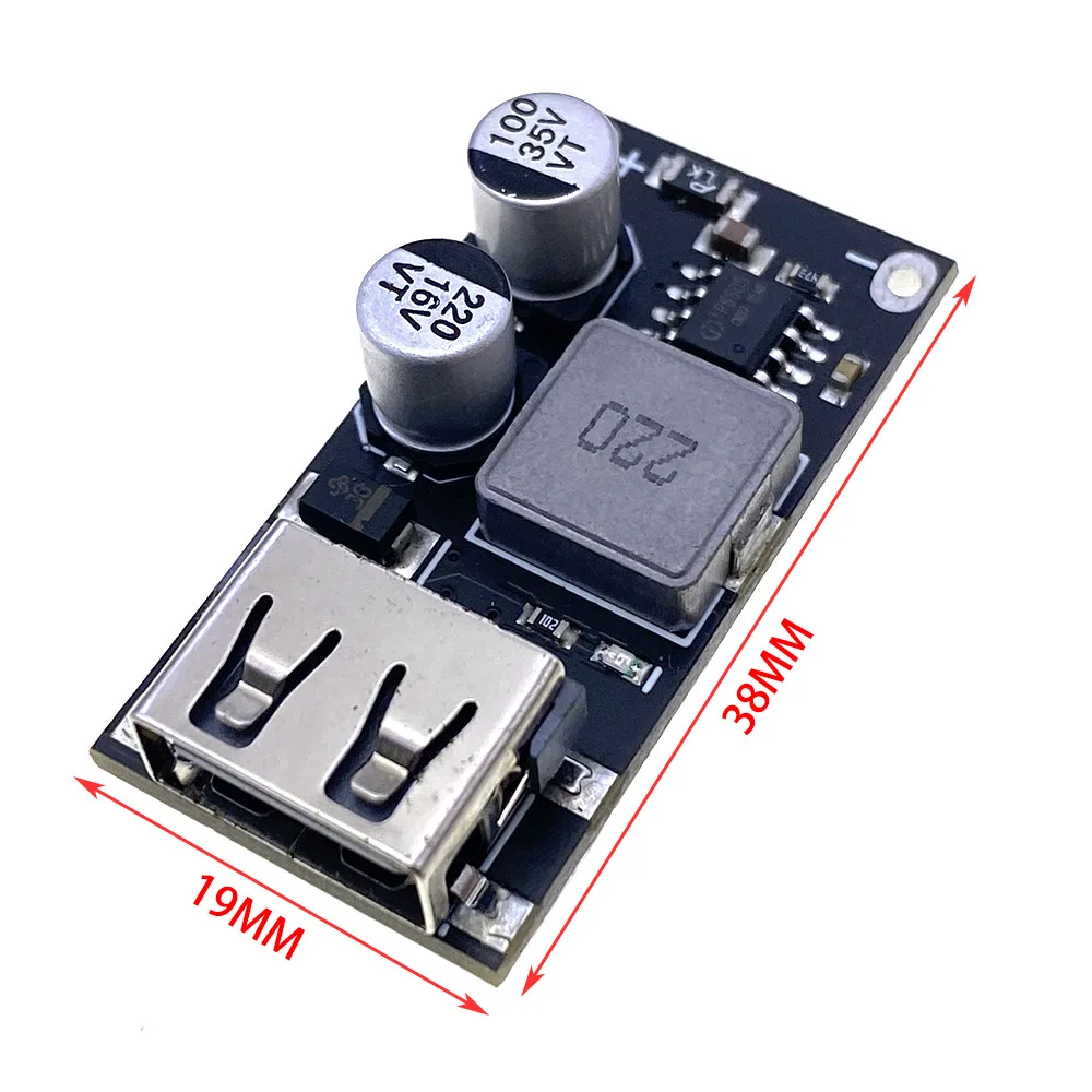 USB QC3.0 QC2.0 DC-DC Buck Converter Lade-Abwärtswandler Modul 6-32V 9V 12V 24V zu Schnell-Lade-Schaltkreisplatine 3V 5V 12V – Detail 7