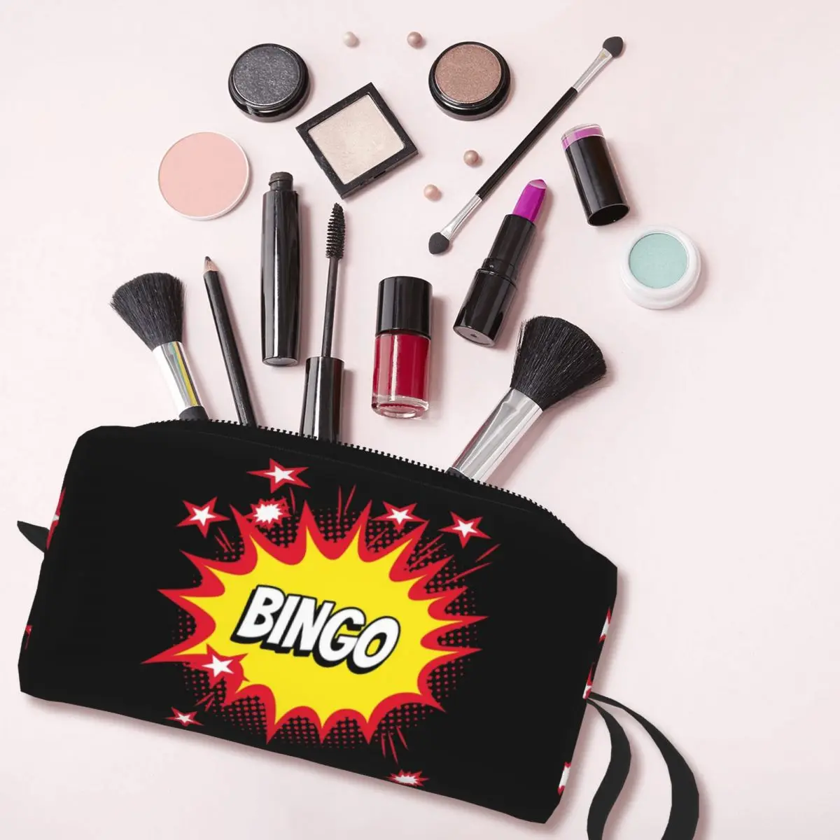 Saco cosmético do bingo para mulheres Grande capacidade, estojo de maquiagem, sacos de higiene pessoal, jogo de papel, melhor moda do jogo