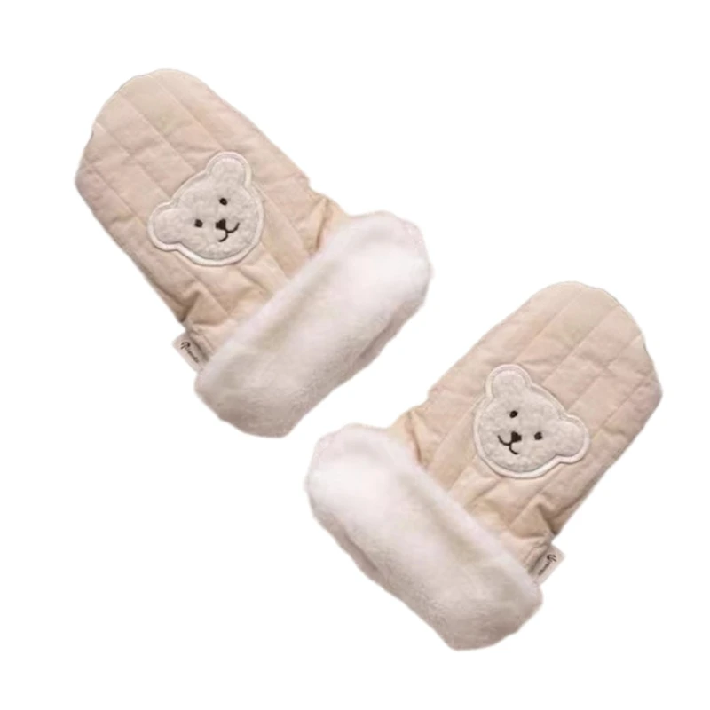 Windproof Children's Stroller Handmuffs Outdoor Sports Mittens Bear Hand Warmers Scooter Gloves for Winter Season