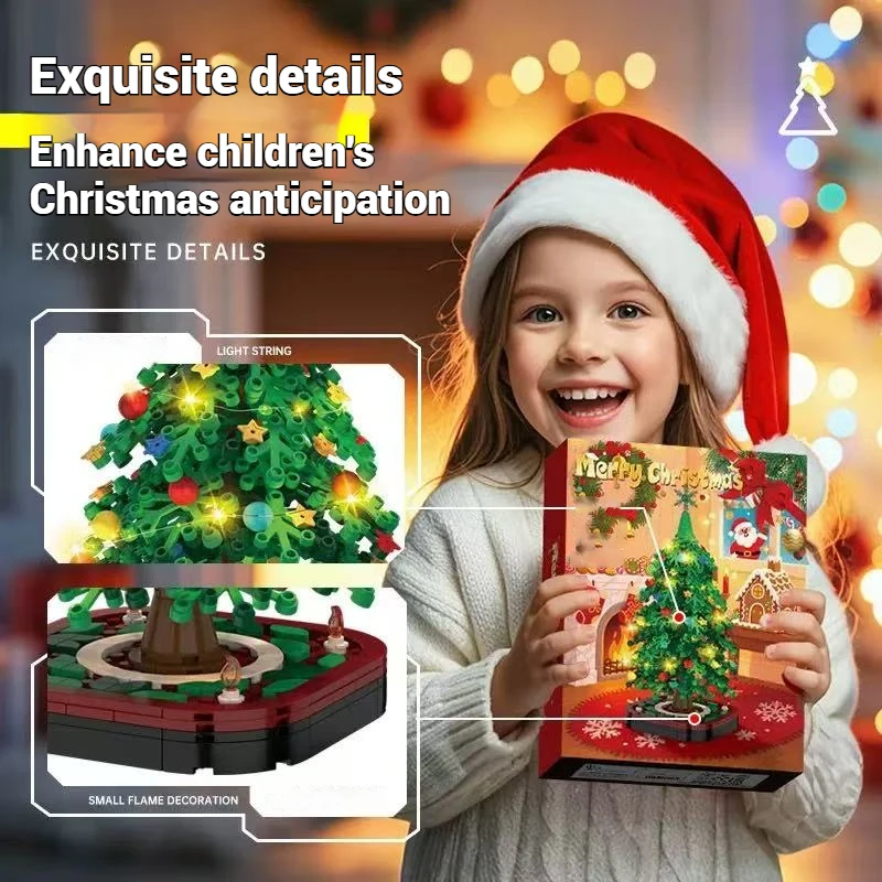 DIY children's Christmas toys and gifts, Christmas tree model building blocks, Christmas theme living room decorations - 4