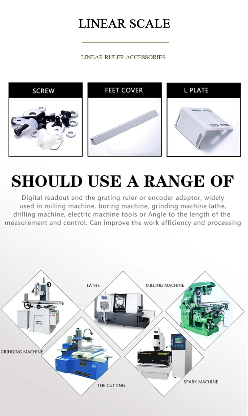 DRO 3 Axis Dro Kit Digital Readout Display Monitor For Milling Lathe Dro SINO HXX Linear Scale Linear Encoder Length 0MM-1000MM