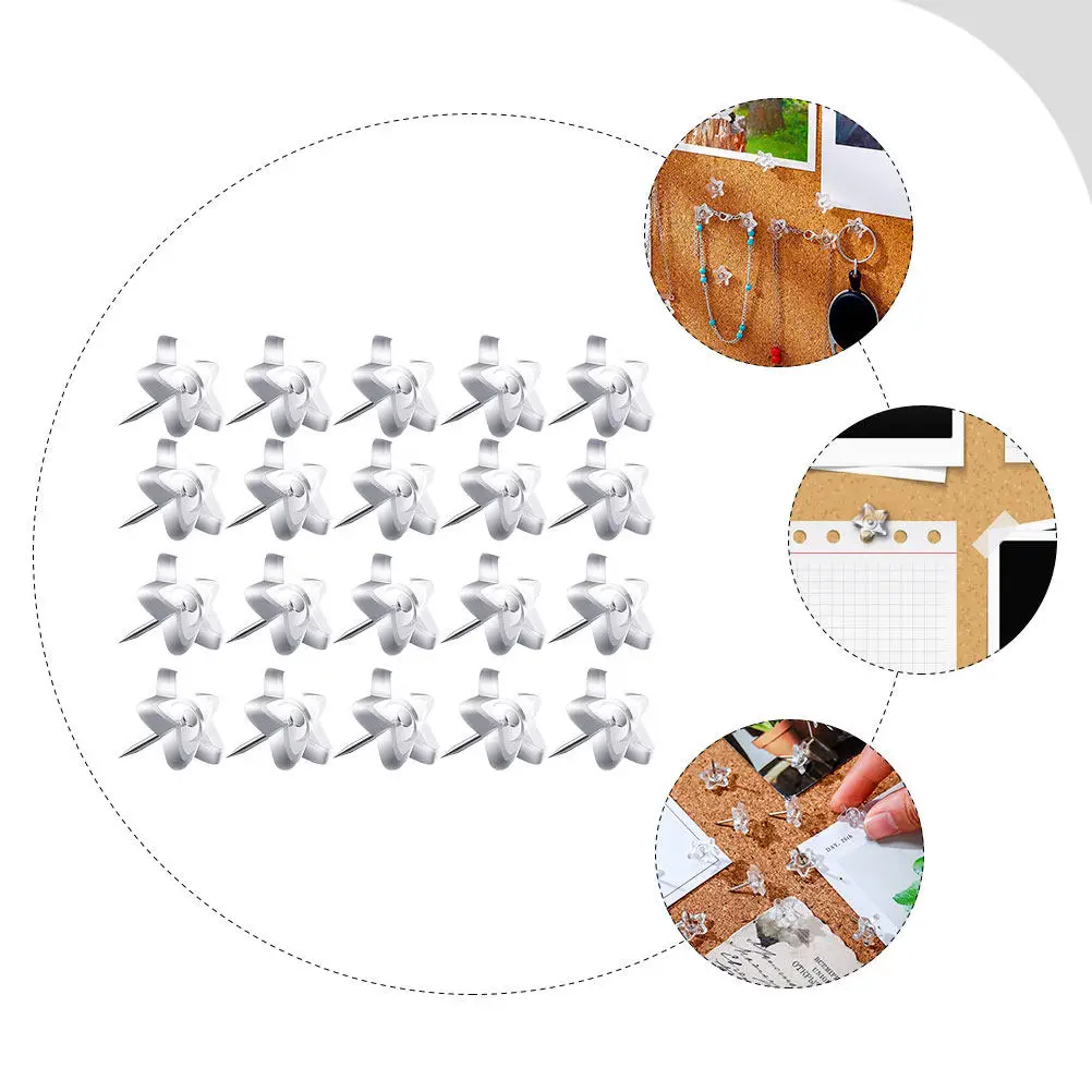200Pcs 플라스틱 스타 압정 별 모양의 푸시 핀 사진 벽 문구 홈 장식을위한 다목적 장식 압정
