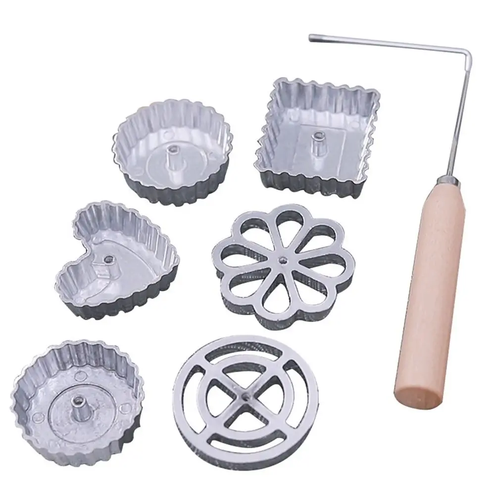 Description Picture 2 of itemAluminum Swedish Rosette Iron Maker Waffle Timbale Molds Funnel Cake Ring Maker Cookie Bake Mold Bunuelos Mold With Handle