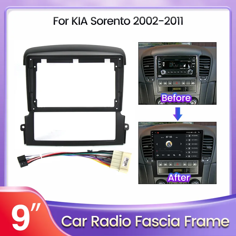 

9 INCH Car Radio Frame for KIA SORENTO 2002-2011 GPS Navigation Stereo DVD Player Install Panel Dash Surround Trim Kit Bezel