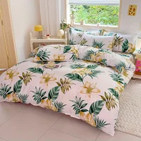 Ensemble de housse de couette 3 pièces avec 2 taies d'oreiller, polyester respirant, lavable en machine, fermeture à glissière 2