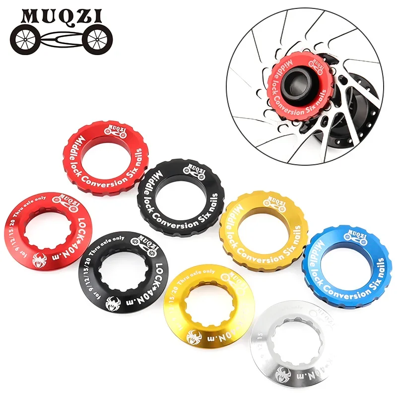 MUQZI Mountain Center Lock Cover Bike 6 Bolt Disc To Center Lock Ring Adapter Cover Hub Central Locking Aluminum Alloy bike rotor adapter