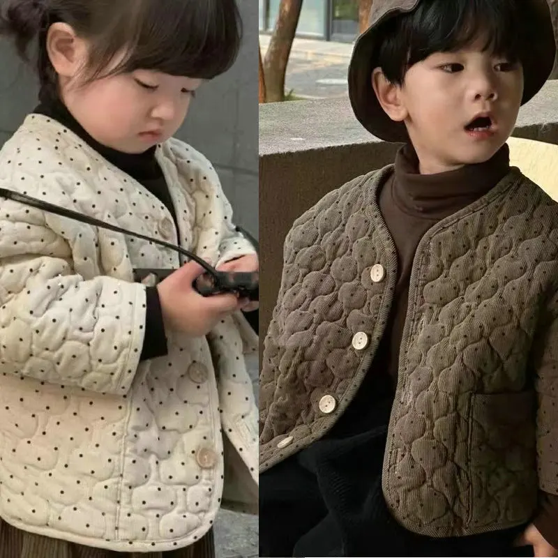 Korea Kids Jacket Thicken Cotton Parkas Boys Girls' Outerwear Coats Autumn Winter Children's Clothes Kids Jackets for Girls