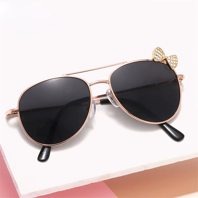 Kids Sunglasses Metal Frame Bow Children Sun Glasses Fashion Gilrs Outdoor Goggles Party Eyewear Cute Style Eyeglasses New 1