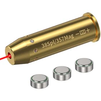 38SPL/357MAG Optics Cartridge Red Dot Laser Bore Brass 9MM Bore Boresighter For Pistol Rifle Scope Hunting Accessories 6 Batte 1