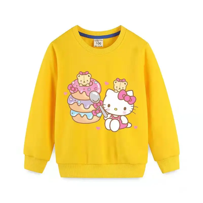 thumbnail image 1 of Nueva ropa de Hello Kitty para niños, suéter de manga larga, Tops cómodos de algodón para niños y niñas, camisa con cuello redondo para bebé, 1 of 5