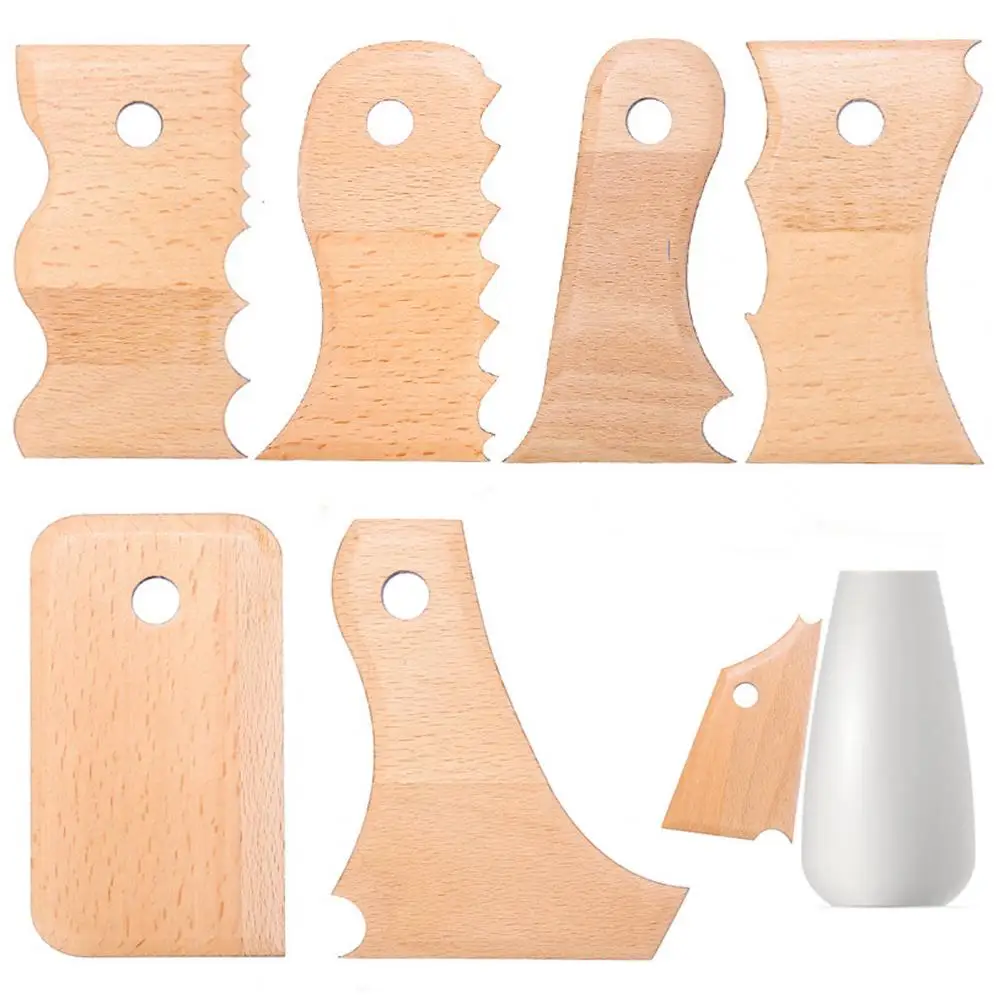 7PCS Wooden Pottery Tool Set 6