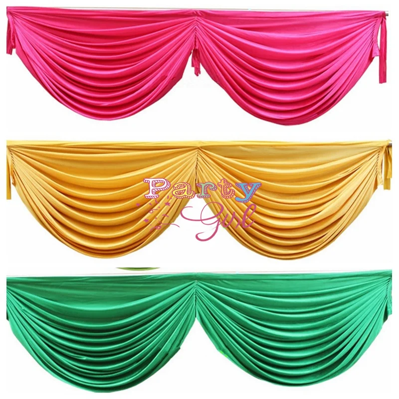 Price Ice Silk Table Swag Valance Drape For Table Skirt Cloth Party Event Decoration