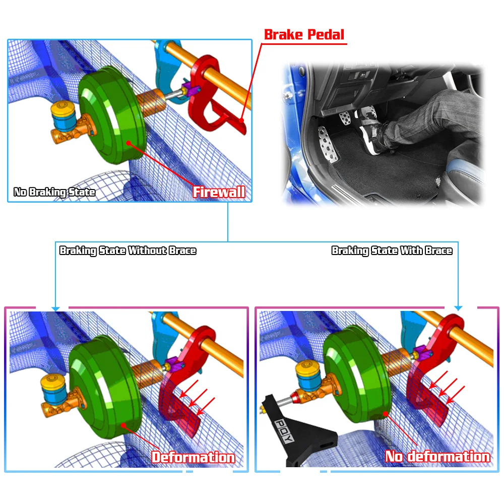 WLR-마스터 실린더 지원 브래킷 스티핑 브레이크 페달 느낌 02-07 Subaru Impreza/RS/WRX/STI WLR-HBM02BK-QY