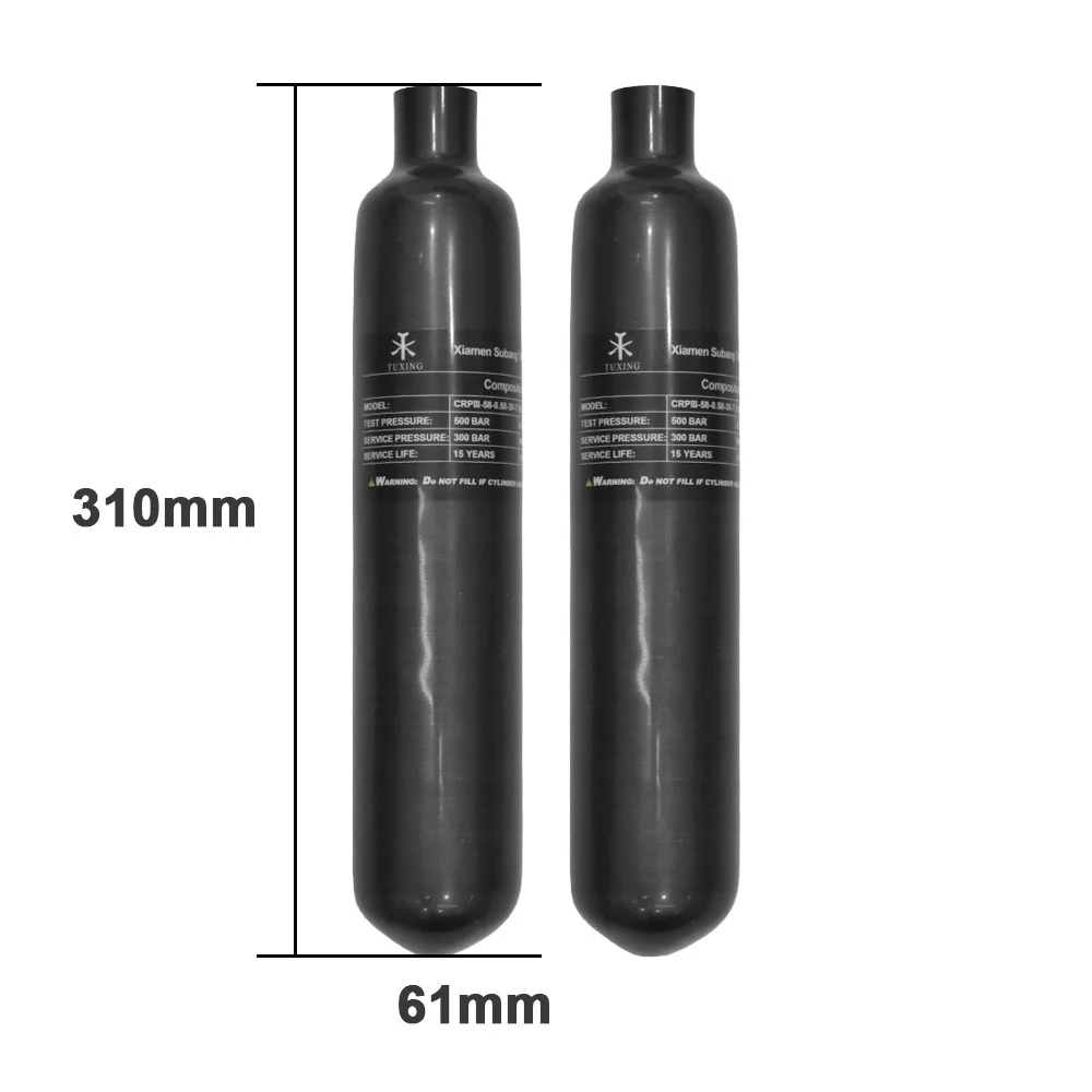 TUDIVING-4500Psi 300Bar 0.3L 0.35L 0.45L bouteille d'air cylindrique en aluminium haute pression réservoir HPA plongée sous-marine M18 * 1.5  18