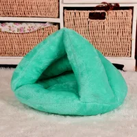 Polymères de chenil en peluche triangulaire pour animaux de compagnie, lit chaud pour chat, sac de couchage épaissi, maison pour petits chiens, fournitures pour chats, accessoires pour animaux de compagnie, hiver 5