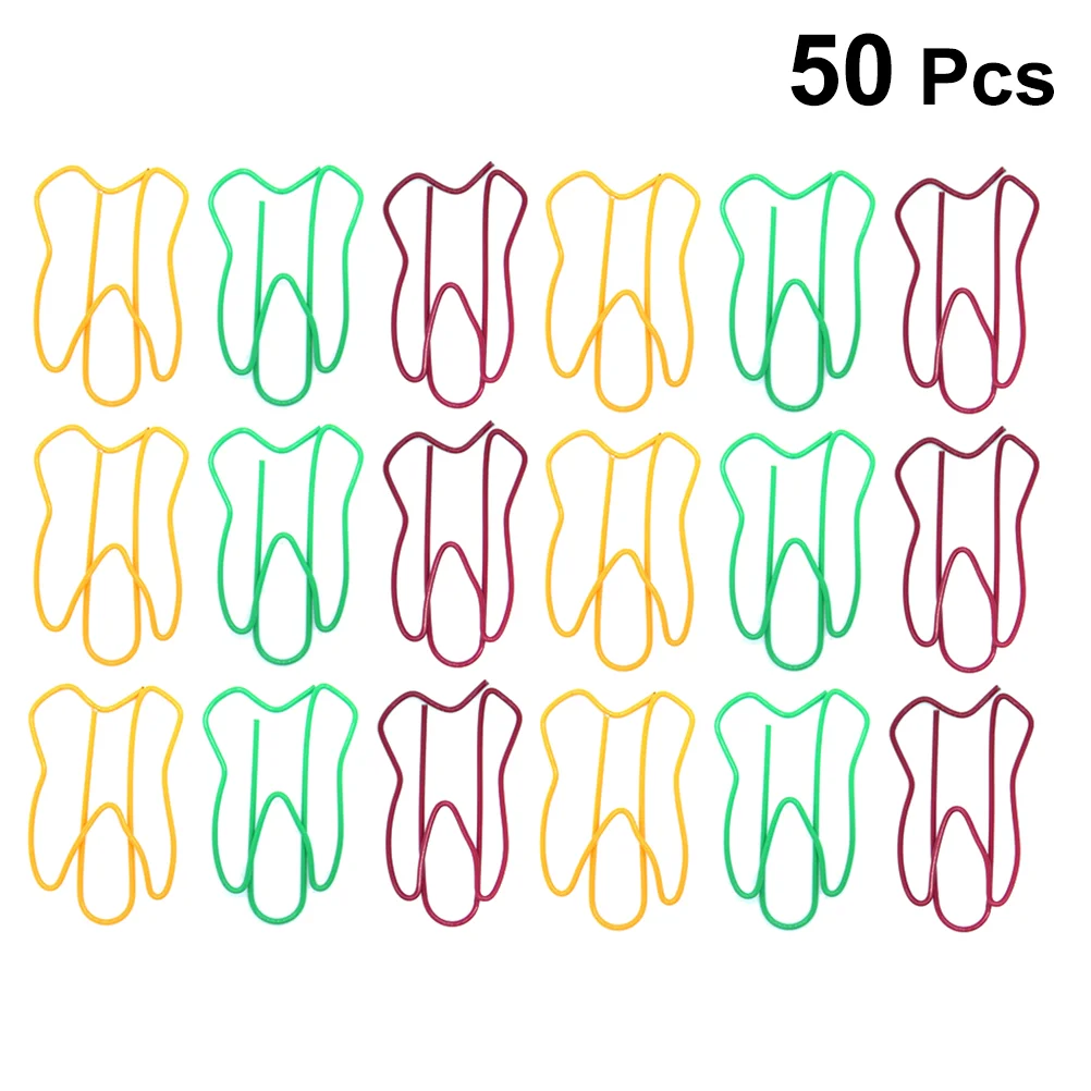 

50pcs Shaped Paper Clips Decorative Paper Clips Bookmarks Clips Page Markers for Office School Supplies ( )