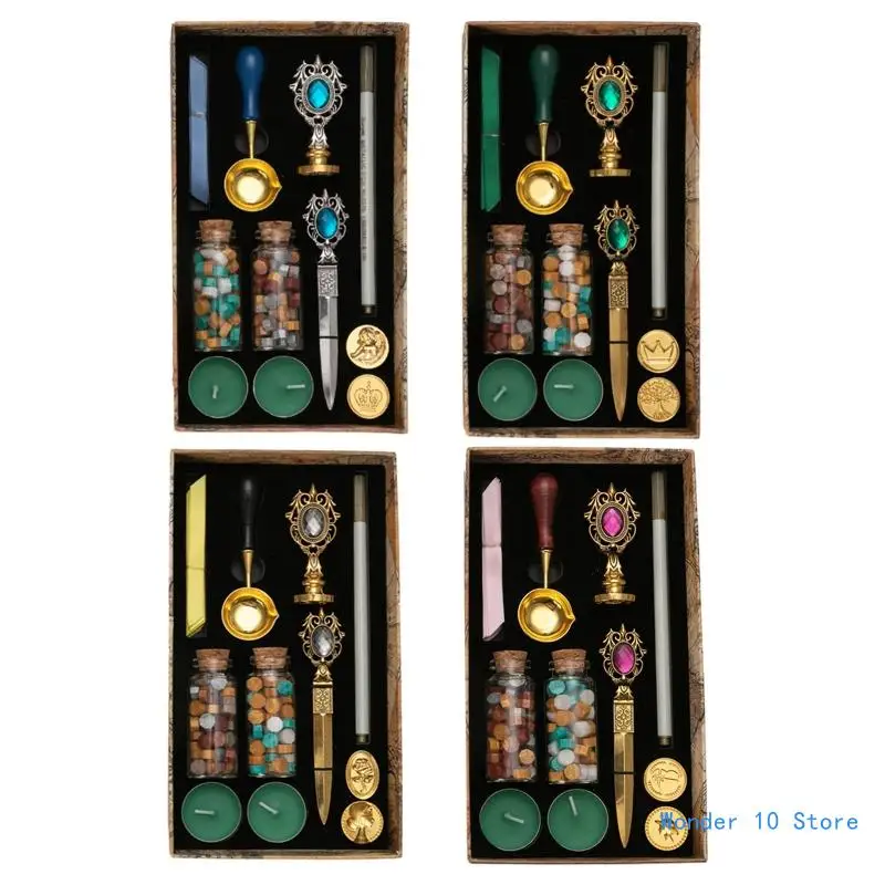 

Wax Seal Tools with Replacemnet Stamp for Head 2 Candles 2 Bottels of Wax Be