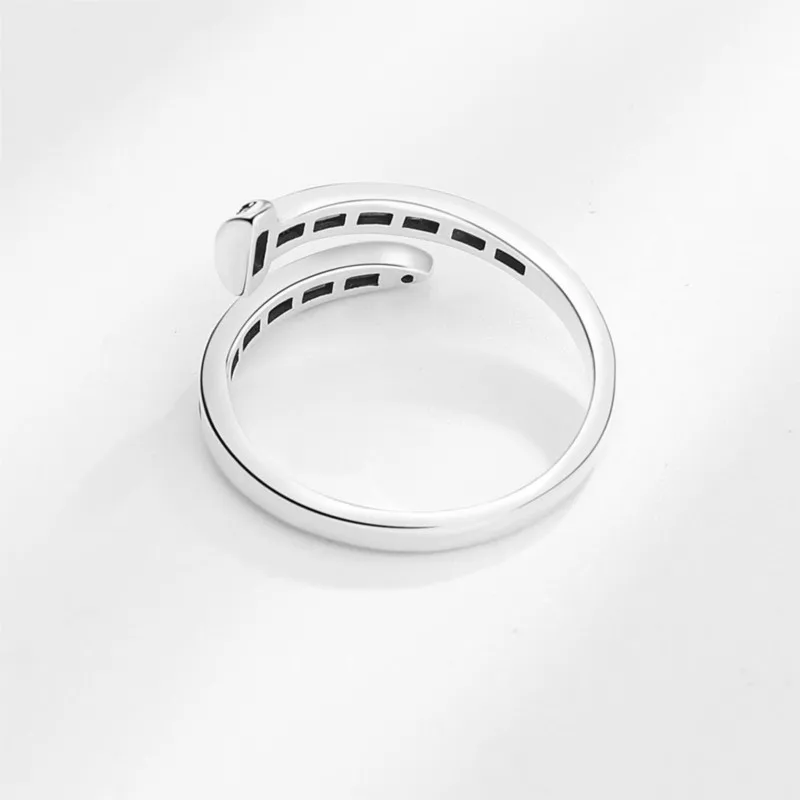 Colorful Rainbow Zircon Nail Ring for Women 2024 New Trend Temperament Open Rings Jewelry Accessories