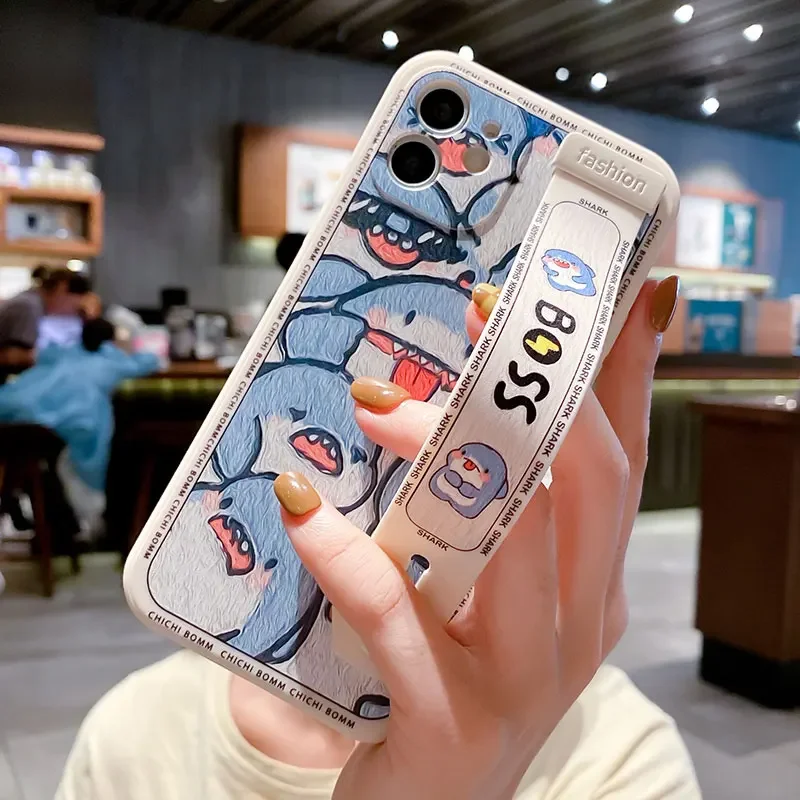 SoCouple Cartoon Design Wrist Strap Phone Case with Holder - Stylish and Functional Cover