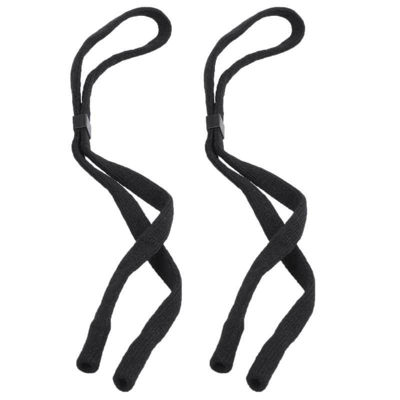 

2X Sport Sunglass Neck Strap Eyeglass Cord Lanyard Holder Black