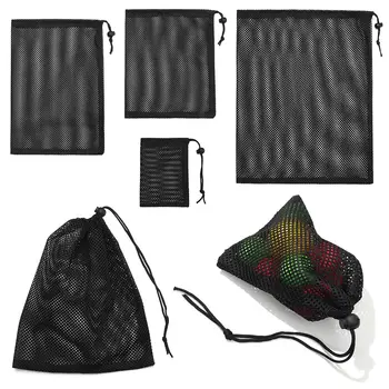 High Quality Storage Pouch Drawstring Bag Nylon Mesh Multi Purpose Home Travel Outdoor Activity Pouch Laundry Bag