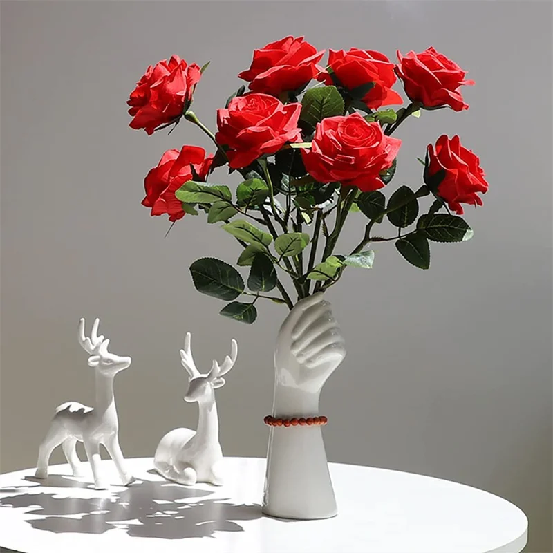 Nordic Body Art Vase White Ceramic Hand Vase Hydroponic Flower Arrangement Desktop Modern Decoration Home Decoration Ornaments