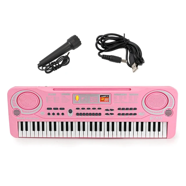 Digital Music Piano Keyboard 61 Key - Portable Electronic Musical  Instrument Multi-Function Keyboard and Microphone for Kids Piano Music  Teaching Toys