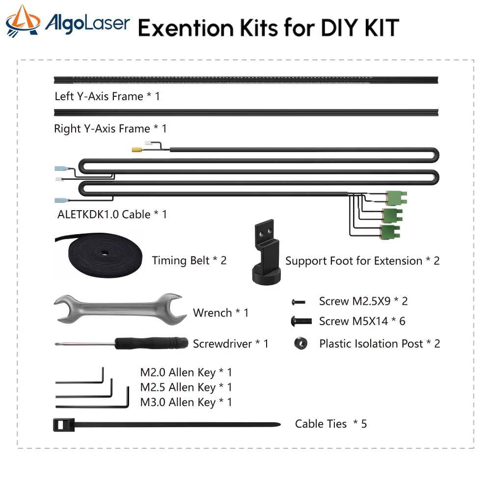 

ORTUR Laser Engraver Engraving Work Area Expansion Kit Y Axis Extension Kits Upgrade For AlgoLaser DIY Kit Alpha High Precision