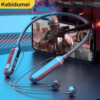 Wireless Earphones Bluetooth 5.2 Neckband Headphones Gaming LED Display HIFI Headset Sports TWS Earbuds With Mic Support TF Card 1